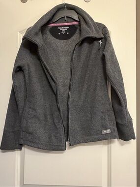 Calvin Klein Performance Women's Charcoal Gray Full-Zip Sweater